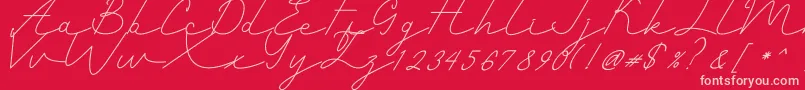 Romantic-Schriftart – Rosa Schriften auf rotem Hintergrund
