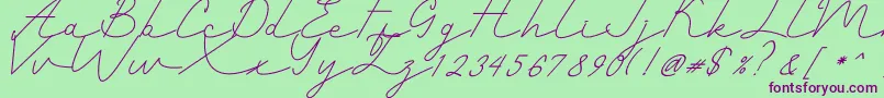 fuente Romantic – Fuentes Moradas Sobre Fondo Verde