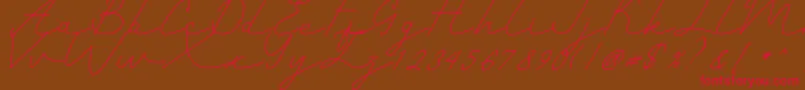 Romantic Font – Red Fonts on Brown Background
