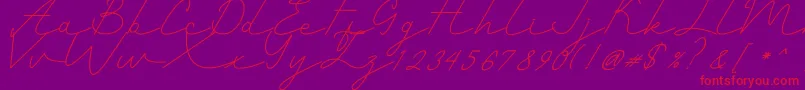 Fonte Romantic – fontes vermelhas em um fundo violeta