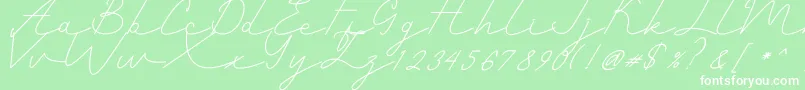 Fonte Romantic – fontes brancas em um fundo verde