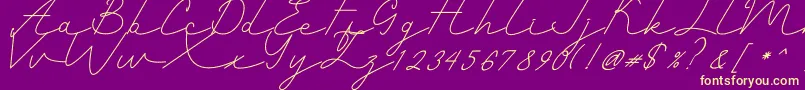 Romantic Font – Yellow Fonts on Purple Background