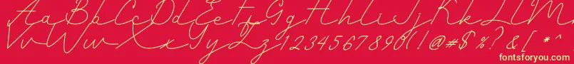 Romantic Font – Yellow Fonts on Red Background