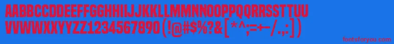 Police BuiltTitlingBd – polices rouges sur fond bleu