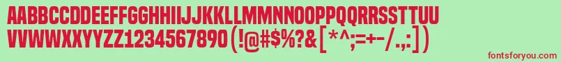 BuiltTitlingBd Font – Red Fonts on Green Background