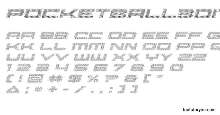 Pocketball3Dital Font – alphabet, numbers, special characters