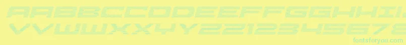 Pocketball3Dital-fontti – vihreät fontit keltaisella taustalla