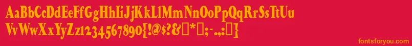 Happycampersnf Font – Orange Fonts on Red Background