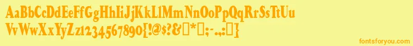 Happycampersnf Font – Orange Fonts on Yellow Background