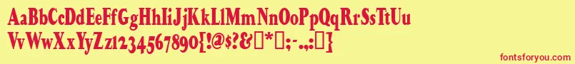 Happycampersnf Font – Red Fonts on Yellow Background