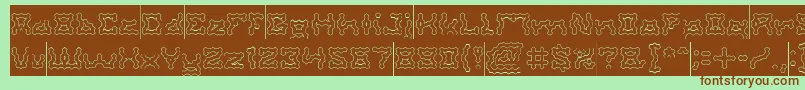 ShakeItOffHollowInverse-fontti – ruskeat fontit vihreällä taustalla