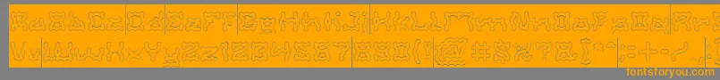 ShakeItOffHollowInverse Font – Orange Fonts on Gray Background