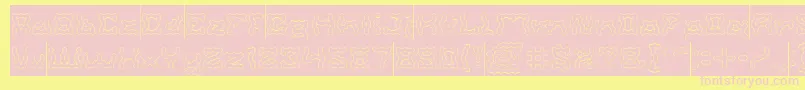 ShakeItOffHollowInverse Font – Pink Fonts on Yellow Background