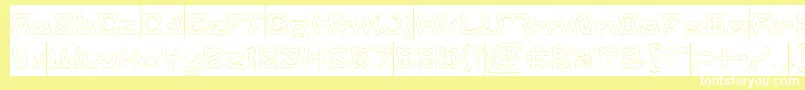 ShakeItOffHollowInverse Font – White Fonts on Yellow Background