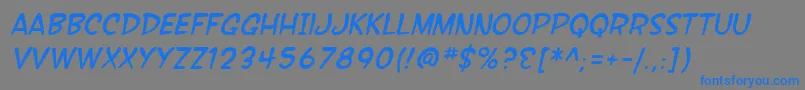 SfWonderComicItalic Font – Blue Fonts on Gray Background