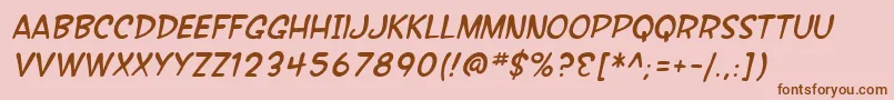 SfWonderComicItalic Font – Brown Fonts on Pink Background