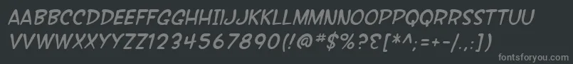SfWonderComicItalic Font – Gray Fonts on Black Background