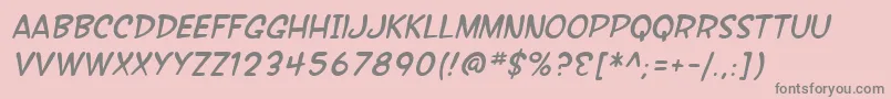 SfWonderComicItalic Font – Gray Fonts on Pink Background
