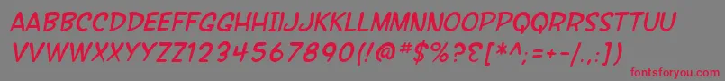 SfWonderComicItalic Font – Red Fonts on Gray Background