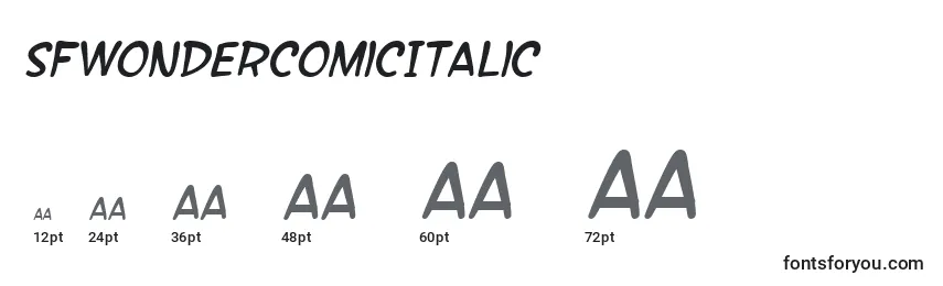 SfWonderComicItalic Font Sizes
