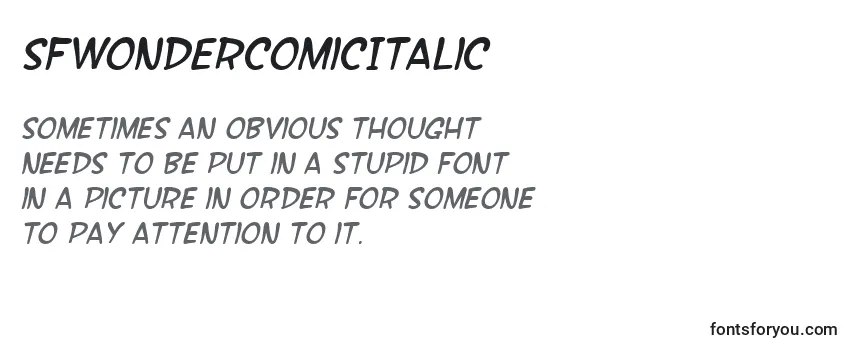 Review of the SfWonderComicItalic Font