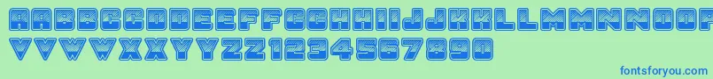 SunsetGp Font – Blue Fonts on Green Background