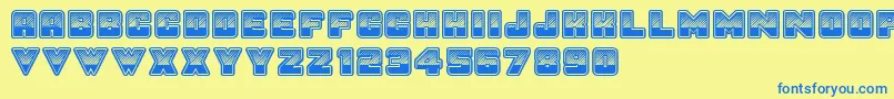 SunsetGp Font – Blue Fonts on Yellow Background