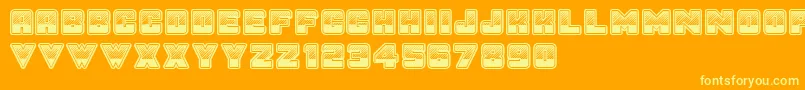 Fonte SunsetGp – fontes amarelas em um fundo laranja