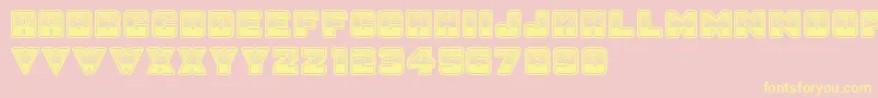 SunsetGp-Schriftart – Gelbe Schriften auf rosa Hintergrund