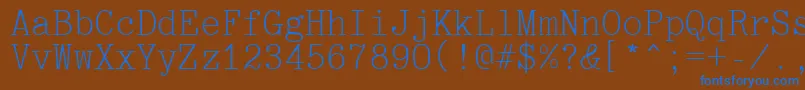 Optimusctt Font – Blue Fonts on Brown Background