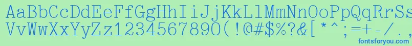 Optimusctt Font – Blue Fonts on Green Background