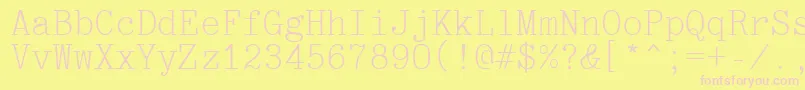 Optimusctt-fontti – vaaleanpunaiset fontit keltaisella taustalla