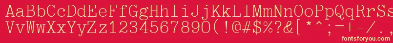 Optimusctt Font – Yellow Fonts on Red Background