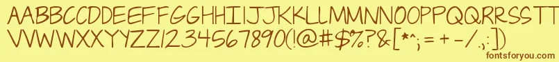 Jandacapslock Font – Brown Fonts on Yellow Background