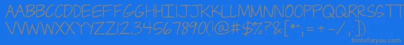 Jandacapslock-Schriftart – Graue Schriften auf blauem Hintergrund