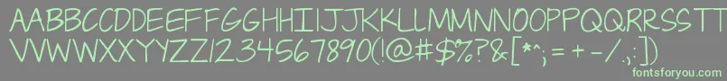 Jandacapslock Font – Green Fonts on Gray Background