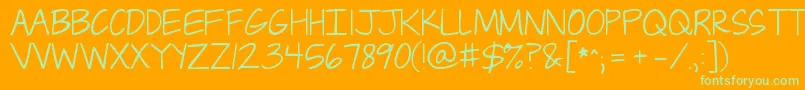 Jandacapslock Font – Green Fonts on Orange Background