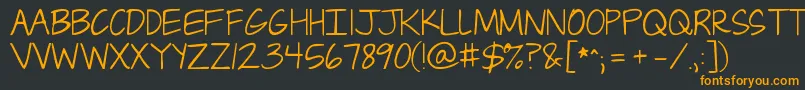 Jandacapslock Font – Orange Fonts on Black Background