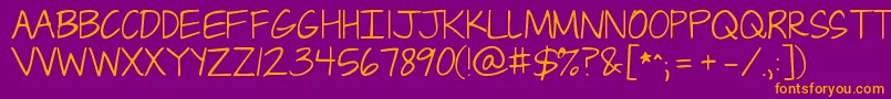 Jandacapslock Font – Orange Fonts on Purple Background