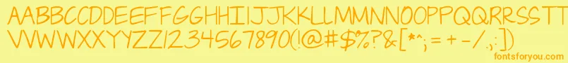 Jandacapslock Font – Orange Fonts on Yellow Background