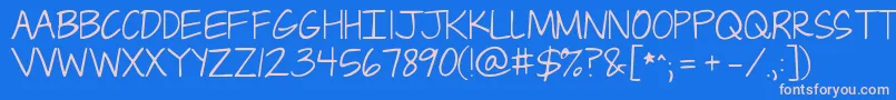 Jandacapslock Font – Pink Fonts on Blue Background