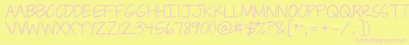 Jandacapslock Font – Pink Fonts on Yellow Background