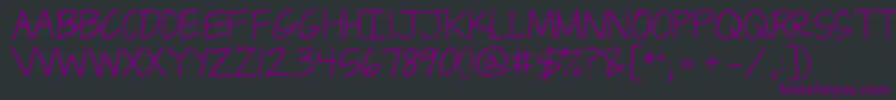 Fonte Jandacapslock – fontes roxas em um fundo preto