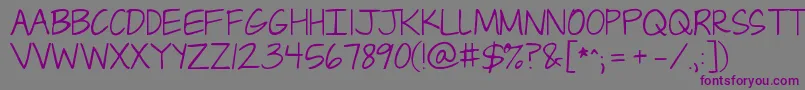 Jandacapslock-Schriftart – Violette Schriften auf grauem Hintergrund