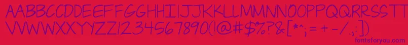 Jandacapslock Font – Purple Fonts on Red Background