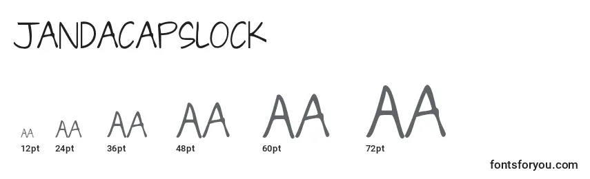 Размеры шрифта Jandacapslock