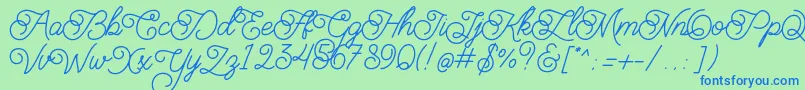 BraydenScriptRegular Font – Blue Fonts on Green Background