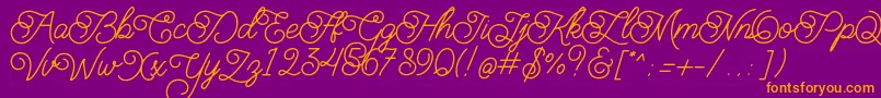 BraydenScriptRegular Font – Orange Fonts on Purple Background