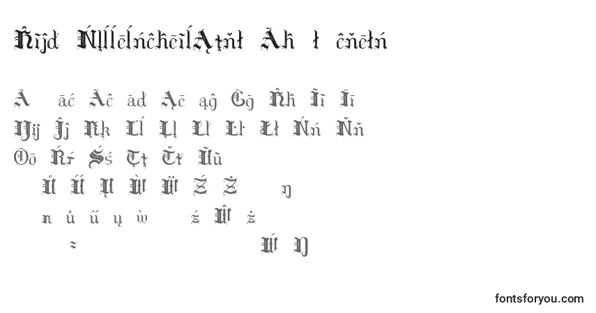 Czcionka HildaSonnenscheinExtraCharacters – alfabet, cyfry, specjalne znaki