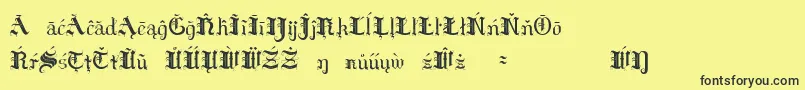 Шрифт HildaSonnenscheinExtraCharacters – чёрные шрифты на жёлтом фоне